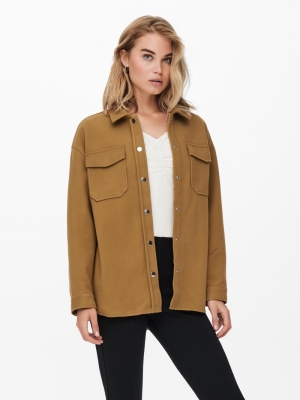 ONLMACI L-S SHACKET PNT Toasted Coconut