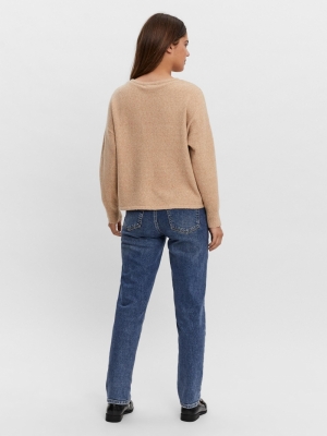 VMDOFFY LS V-NECK BLOUSE GA BO Tobacco Brown/M