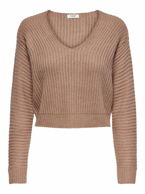 JDYJUSTY L-S SHORT PULLOVER KN Chanterelle