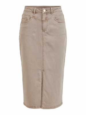VISLIT AMY HW MIDI DENIM SKIRT Fungi