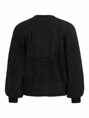 VIHELLY L-S BUTTON CARDIGAN Black