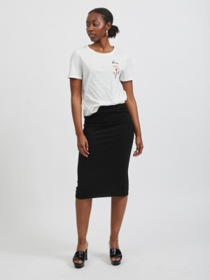VICOMFY KNIT SKIRT-PB Black