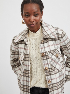 VIBIRA SHORT CHECK SHACKET-PB Birch/WITH ROSE