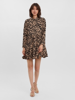 VMSAGA L-S COLLAR PEPLUM DRESS Nomad/FENYA