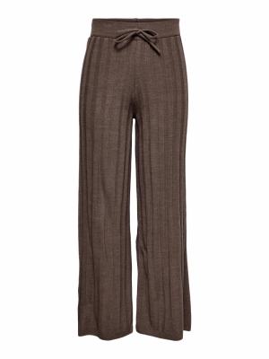 ONLNEW TESSA WIDE PANT KNT Chestnut/W. MEL