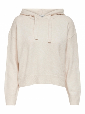 JDYPAMELA LIFE L-S HOOD CROP P Oatmeal/MELANGE
