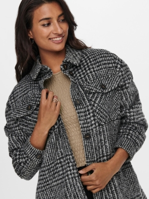 ONLSTORMY L-S LONG CHECK SHACK Glacier Gray