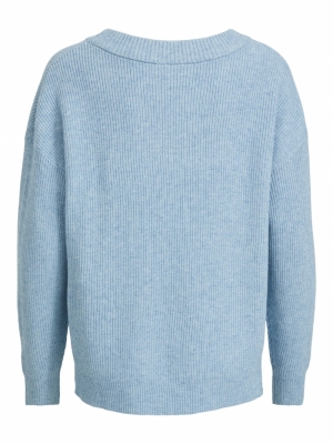 VIRIL OVERSIZE RIB V-NECK KNIT Captains Blue/M