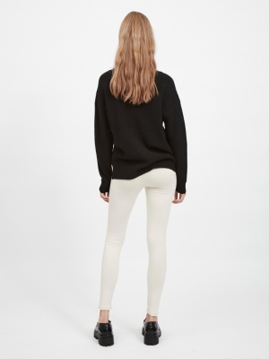 VIRIL OVERSIZE RIB V-NECK KNIT Black
