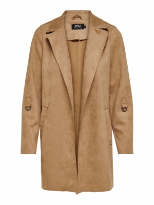 ONLJOLINE FAUX SUEDE COAT CC O Toasted Coconut
