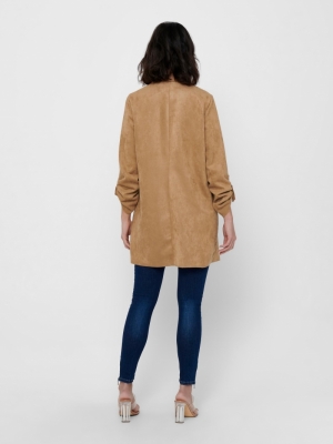 ONLJOLINE FAUX SUEDE COAT CC O Toasted Coconut