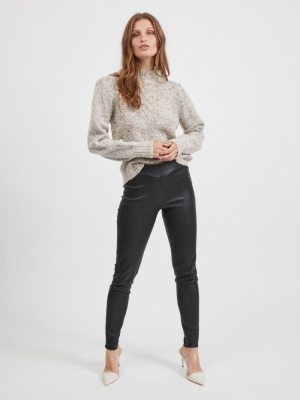 VIMARL CREW NECK L-S KNIT TOP- Super Light Gre