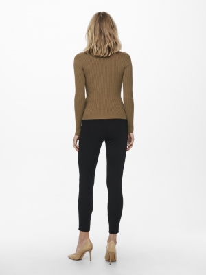 ONLKAROL L-S ROLLNECK PULLOVER Toasted Coconut