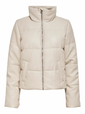 JDYTRIXIE FAUX LEATHER JACKET Almond Milk