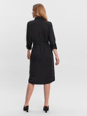 VMSALLY LS LONG DRESS MIX GA C Black Denim