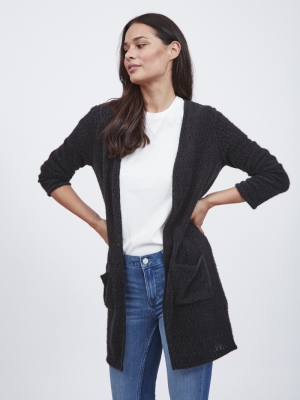VIYUMI L-S OPEN CARDIGAN-TB Black