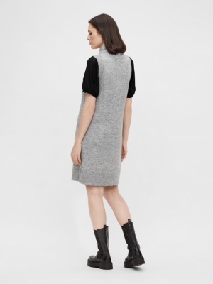 OBJLAUREN S-L KNIT WAISTCOAT D Light Grey Mela