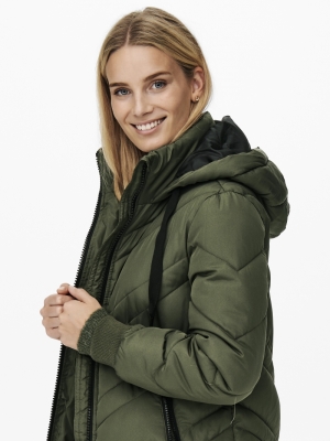 JDYSKY PADDED HOOD JACKET OTW Forest Night/BL