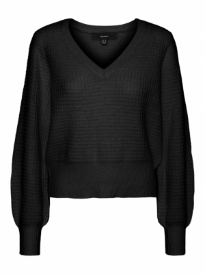 VMALLISON LS V-NECK BLOUSE GA Black