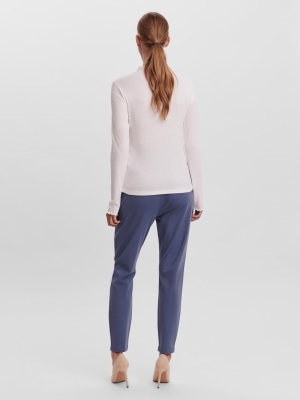 VMVIO L-S HIGH NECK BLOUSE NOO Snow White