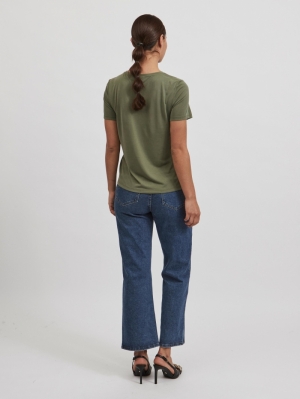 VIMODALA O-NECK S-S TOP-SU - N Four Leaf Clove