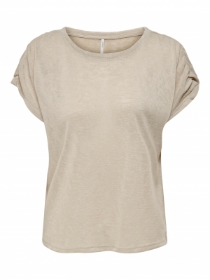 ONLLULA S-S O-NECK TOP NOOS Silver Lining