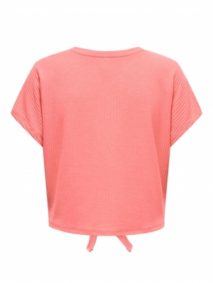 ONLEMMA S-S KNOT TIE TOP JRS Strawberry Pink