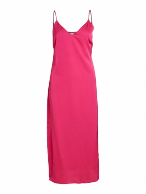 VIELLETTE SINGLET SATIN DRESS/ Pink Yarrow