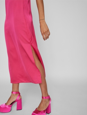 VIELLETTE SINGLET SATIN DRESS/ Pink Yarrow