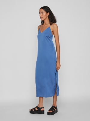 VIELLETTE SINGLET SATIN DRESS/ Federal Blue