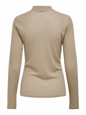 ONLDIANA  LUREX L-S TOP JRS NO Frosted Almond/