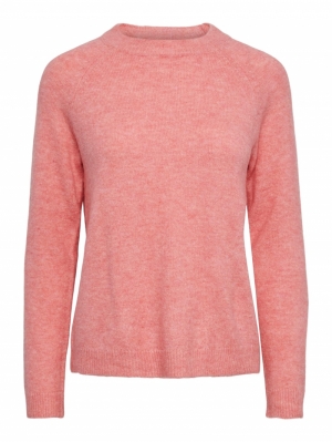 PCJULIANA  LS O-NECK KNIT NOOS Strawberry Pink