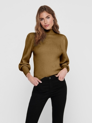 ONLKATIA L-S HIGHNECK PULLOVER Toasted Coconut
