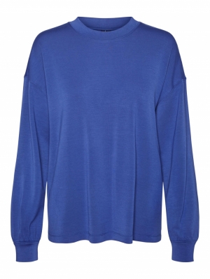 VMSILKY L-S SWEAT BLOUSE VIP Clematis Blue