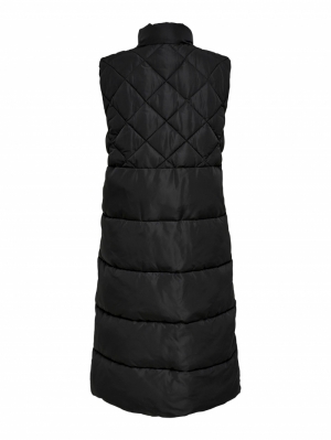 ONLSTACY QUILTED LONG WAISTCOA Black