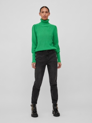 VILOU NEW ROLLNECK L-S KNIT TO Kelly Green