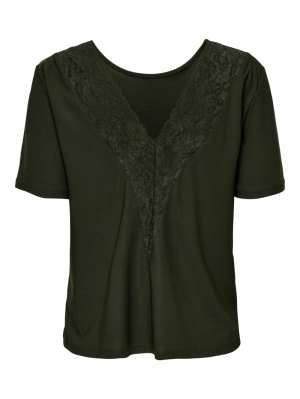 ONLIZZA S-S LACE TOP JRS Olive Night