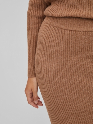 VICORIN PENCIL KNIT SKIRT Toasted Coconut