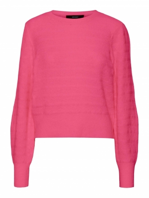 VMALLISON NEW LS O-NECK BLOUSE Hot Pink