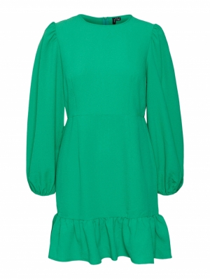 VMPEPPER AYA LS SHORT DRESS WV Bright Green
