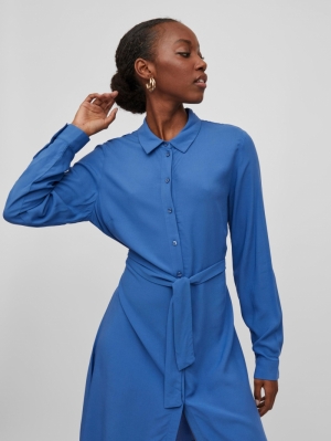 VIPAYA L/S SHIRT DRESS/SU - NO Federal Blue