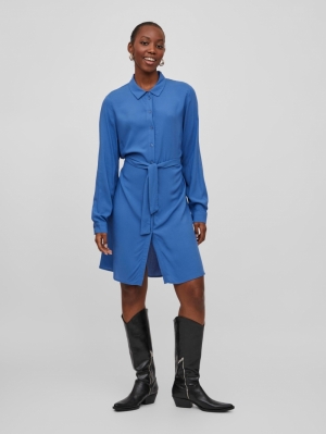 VIPAYA L/S SHIRT DRESS/SU - NO Federal Blue
