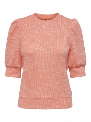 ONLRIE S/S PUFF TOP JRS Apricot