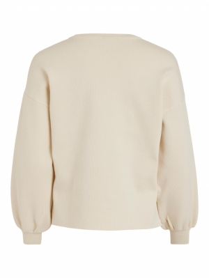 VICORRIE L/S OVERSIZE KNIT TOP Birch