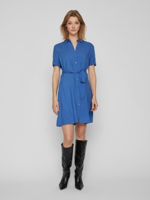 VIPAYA S/S SHIRT DRESS/SU - NO Federal Blue