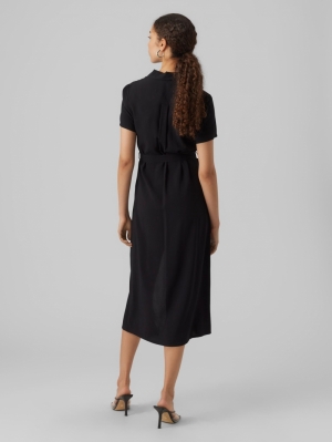 VMEASY S/S LONG SHIRT DRESS R1 Black