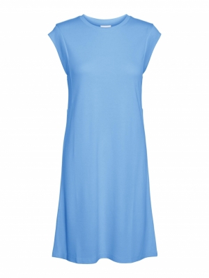 VMEVERLY SL O-NECK SHORT DRESS azure Blue