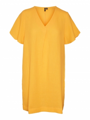 VMNATALI NIA SS SHORT DRESS WV Radiant Yellow
