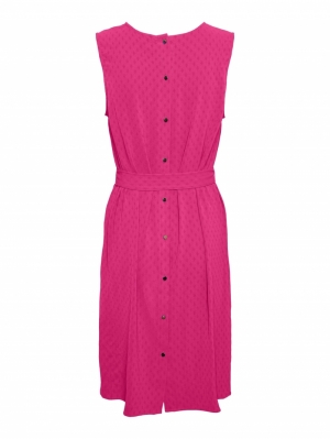 VMULLA SL V-NECK ABK DRESS BTQ Pink Yarrow