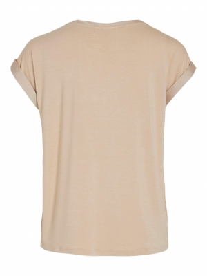 VIELLETTE S/S SATIN TOP - NOOS Frosted Almond